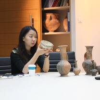 analyzing pottery in the classroom