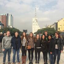 Interns enjoy a walking tour through Buenos Aires
