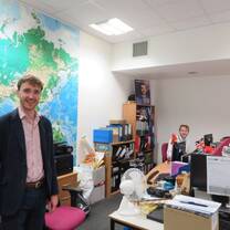 Two guys inside an office.
