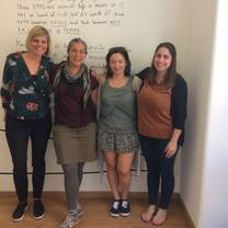 Four girls standing from highest to lowest