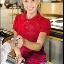 young lady wearing red shirt and hat