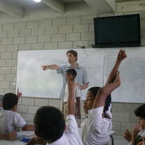 In the classroom at Pies Descalzos