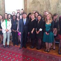 Colombia 2014 volunteers with President Juan Manuel Santos