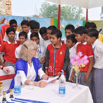 Mrs. Lavender with our talented schoolkids