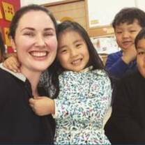 beautiful lady and the cute kids