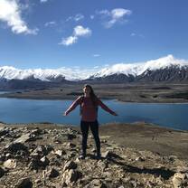 Surrounded by the most beautiful sights. Lake Tekapo was glacier carved and surrounded by snow covered mountains.