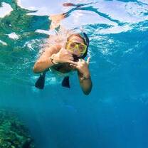 Snorkelling in the Great Barrier Reef, QLD.