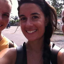 international volunteers having fun