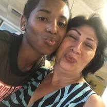 This is a picture of my host mother, Vaje and myself.