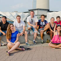 Humboldt students at Alexanderplatz