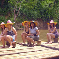 Try traditional rafting on the river during your gap year volunteering in Thailand