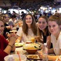 Dinners with MEI are done in a number of ways, one of which is small group settings, where student students can really engage with each each other and one of the teachers. 