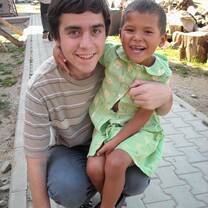 Volunteers with children in Romania