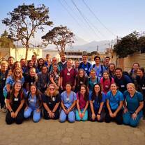 This is our whole group after the first day of clinic we had. This includes our medical and dental team. 