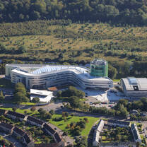 Aerial view of campus - close up 