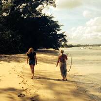 Walking the beach at Forfar