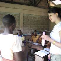 woman teaching in rural africa
