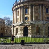 In front of the Radcliffe Camera, the most beloved library in all of Oxford