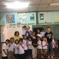 This photo was taken after teaching the fisrt grade class shapes. 