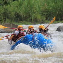 We went rafting down the Sarapiqui river. 