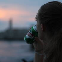 Enjoying Crystal at the Malecon