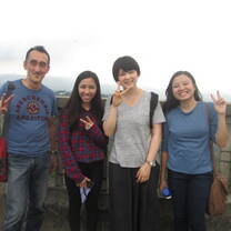 Student enjoying the beautiful view of Tagaytay
