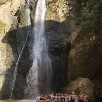 The group at one of the waterfalls that we hiked to. 
