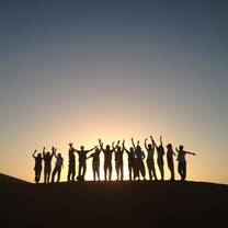 A sunset in the desert