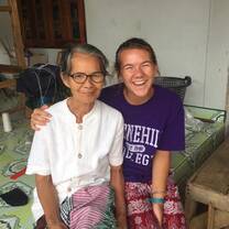 This is me and my homestay grandmother, Yai Pan.