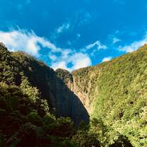 This was our view from our beautiful campsite beneath a waterfall in Waipi'o Valley. 