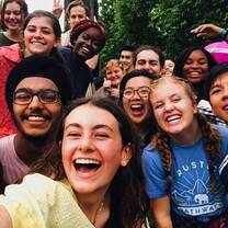 My friends and I visiting temples in Cambodia