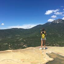 One of the excursions to the springs. We hiked to the springs along side the amazing view of the mountains 