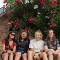 My friends and I on some steps by a monastery we hiked to in the Sacromonte