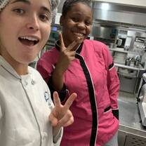 Me and Other student Richelle in the restaurant!