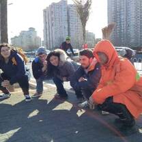 Local teaching us the Asian Squat  