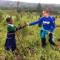 Volunteers engaging with local children - Nandala - February 2018