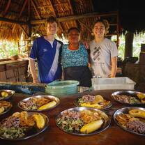 Cooking with one of our hosts