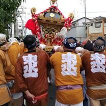 Participating in the local Omikoshi Festival!