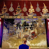 Teacher at an art gallery in Bangkok Thailand