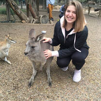 CAPA Student with Kangaroo in Sydney