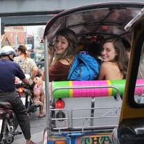 Students in tuk tuk