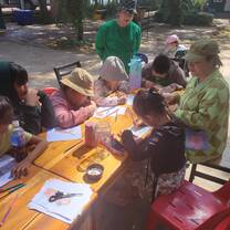 Children color endangered species at LCTW while learning importance of conservation