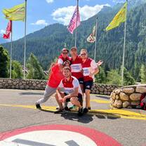 Volunteers having fun at camp in the Dolomite region of Italy!