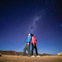Intern in Chile observing the night sky at a professional astronomical observatory