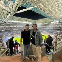Intern assisting a sports team during practice in Madrid, Spain.