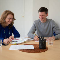 Teacher and student during lesson