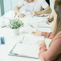 student in class studying English in Dubai