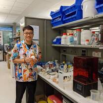 An intern in the lab