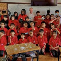 Josh and one of his classes