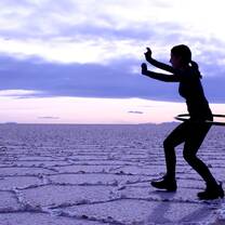 Woman with hula hoop